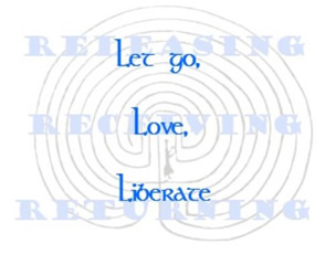 The reverse side of meditation cards used with our labyrinths